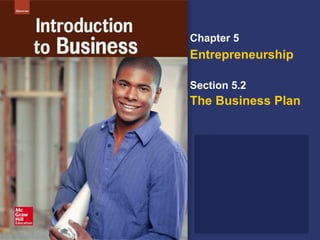 Chapter 5
Entrepreneurship
Section 5.2
The Business Plan
 