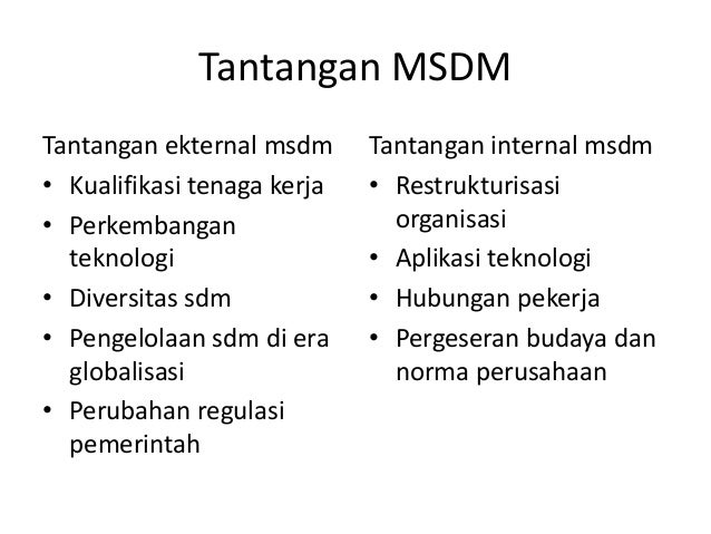 Msdm Di Indonesia