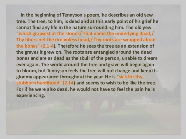 Nature In Tennyson S Poem In Memoriam Nature In Tennyson S Poem In Memoriam