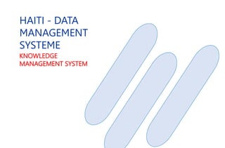 HAITI - DATA
MANAGEMENT
SYSTEME
KNOWLEDGE
MANAGEMENT SYSTEM
 