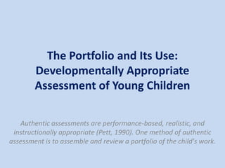 Presentation portfolio assessment | PPT