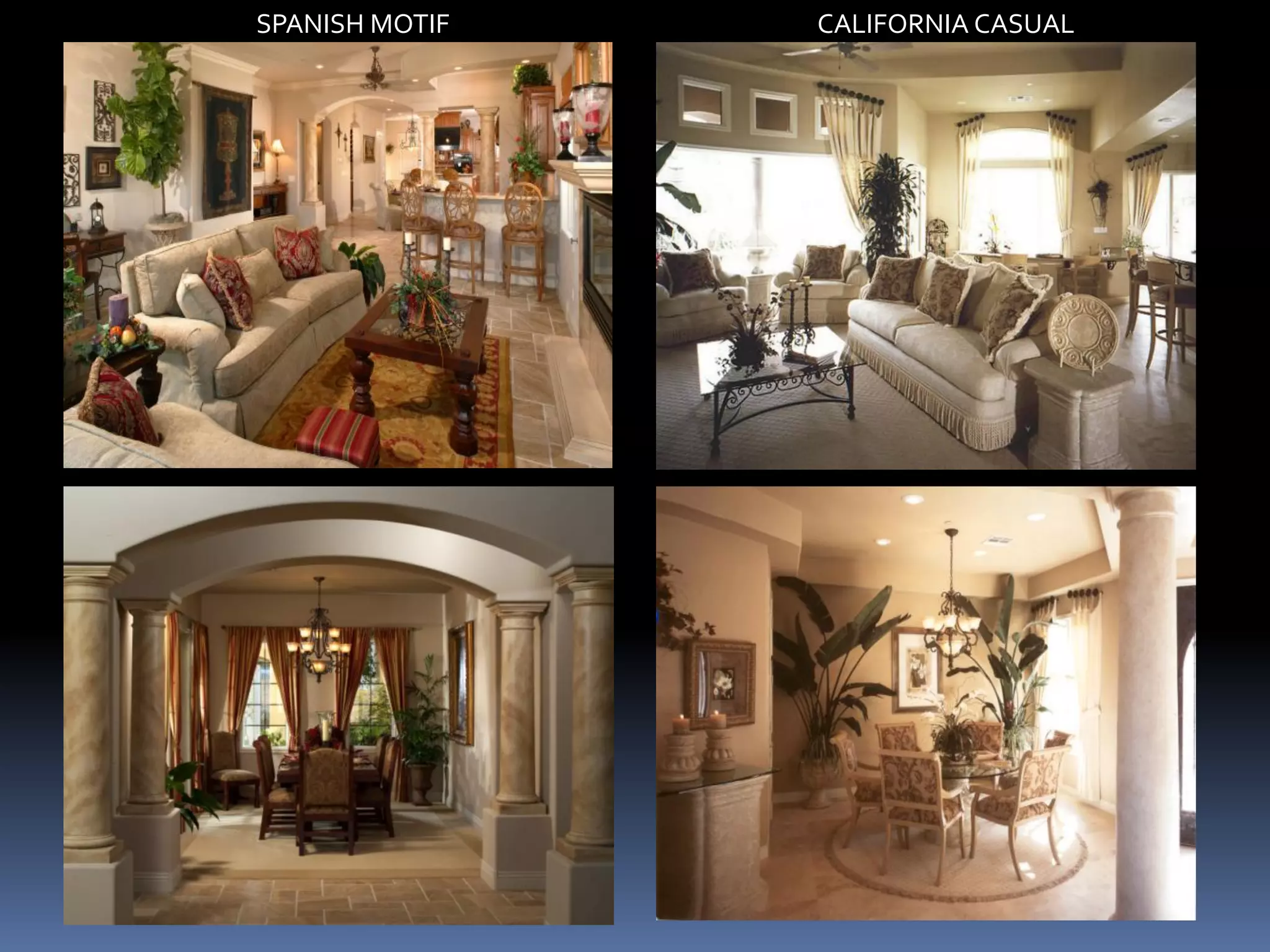 SPANISH MOTIF   CALIFORNIA CASUAL
 