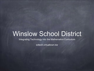 Winslow School District
Integrating Technology into the Mathematics Curriculum
edtech.virtualtown.biz
 