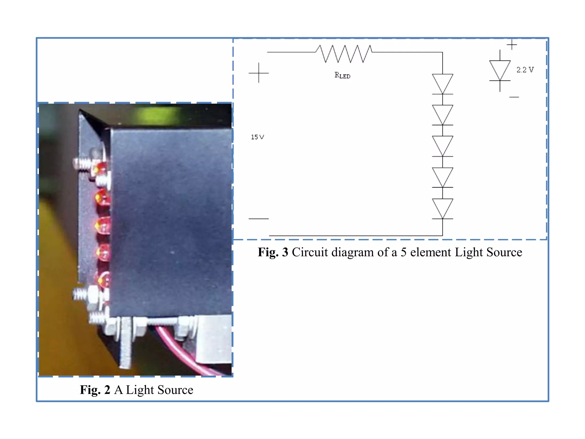 Fig. 2 A Light Source
Fig. 3 Circuit diagram of a 5 element Light Source
 
