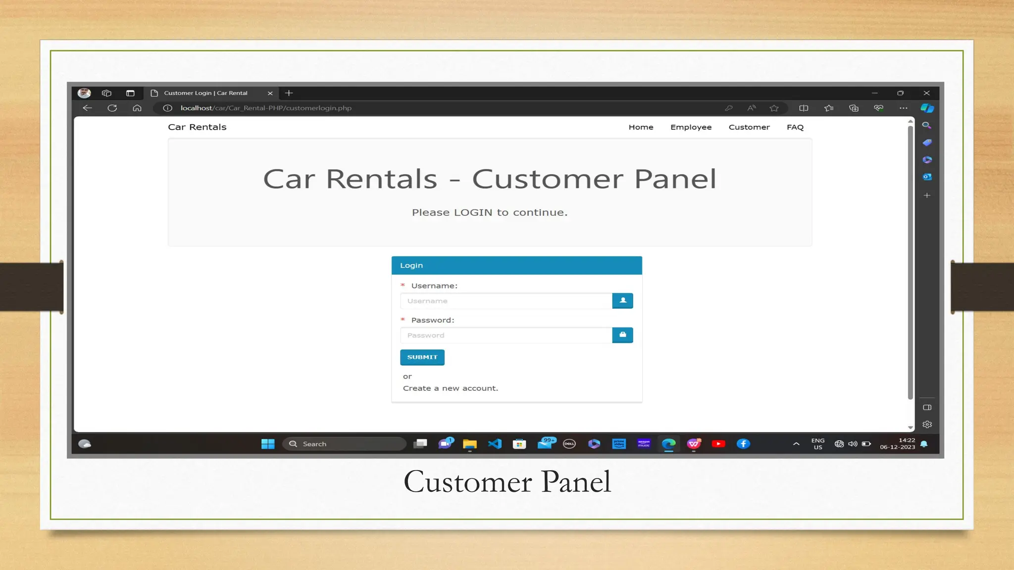 Customer Panel
 