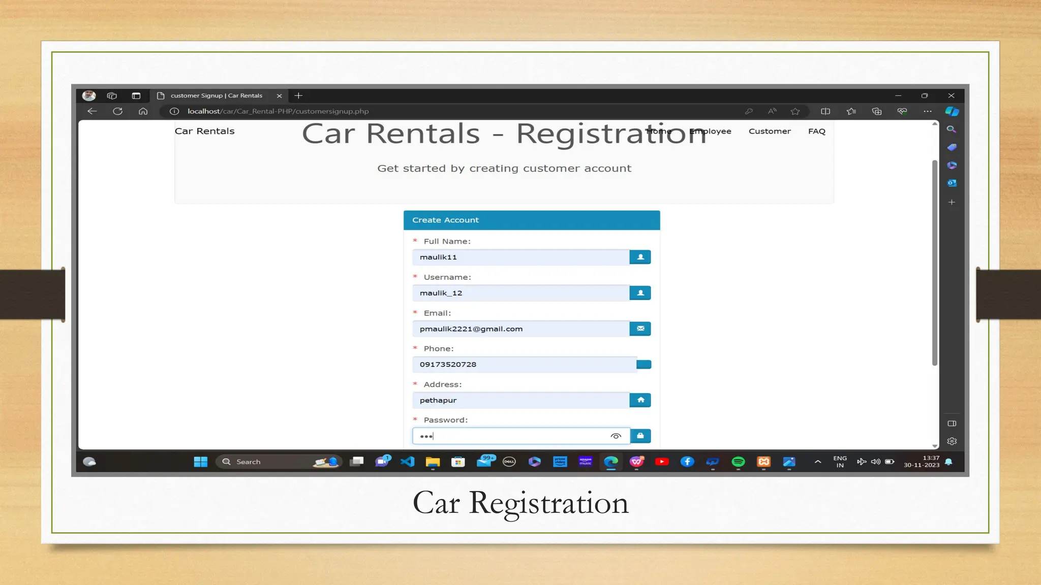 Car Registration
 