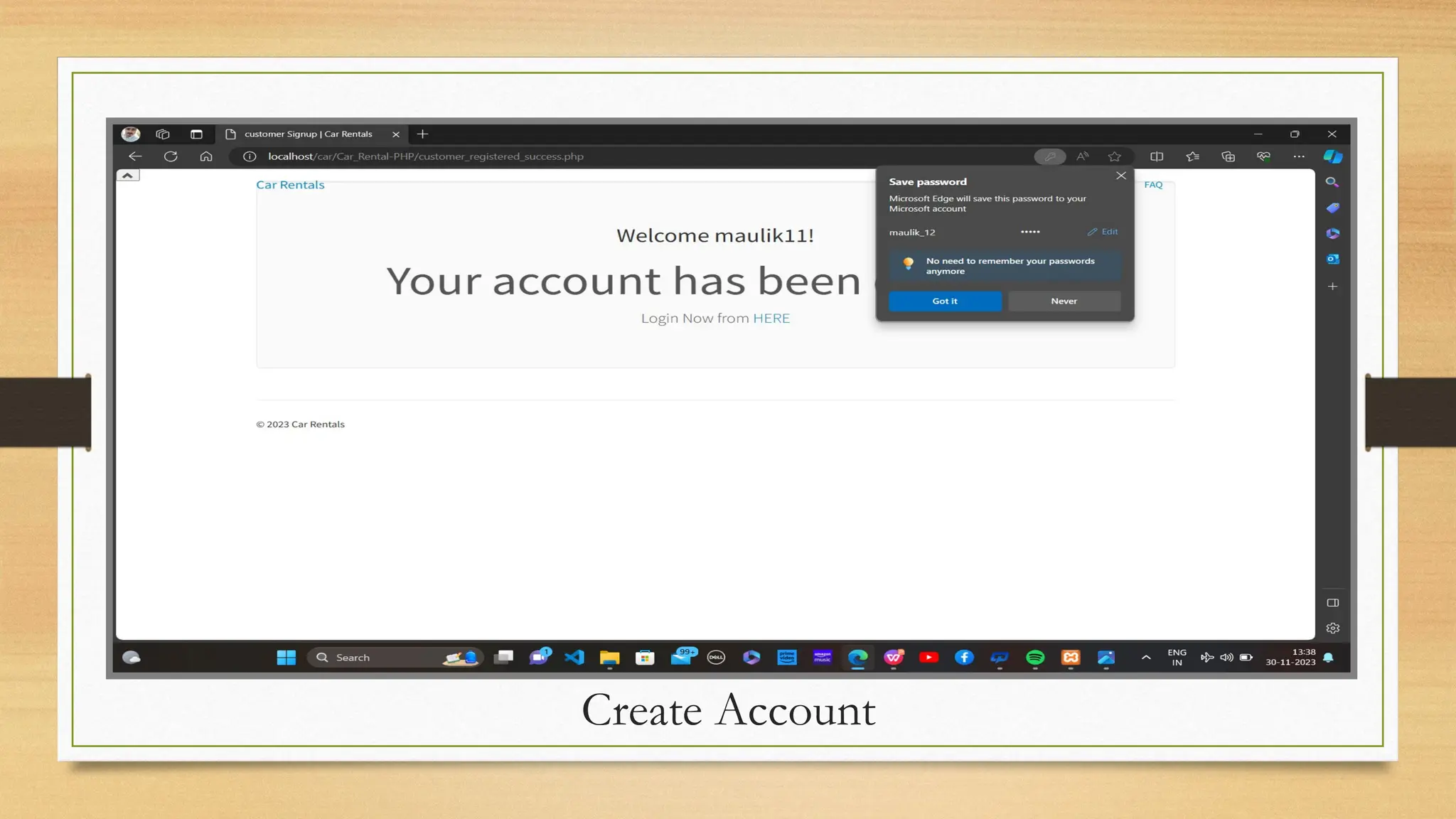 Create Account
 