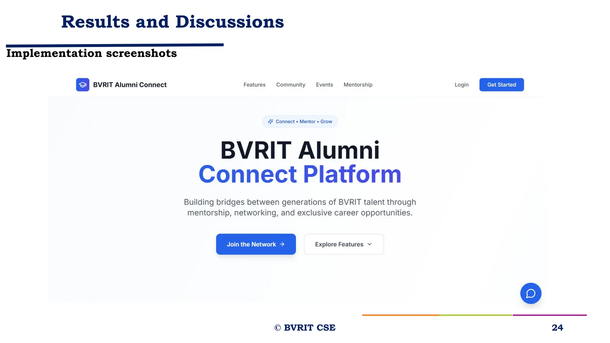 Results and Discussions
Implementation screenshots
24
© BVRIT CSE
 