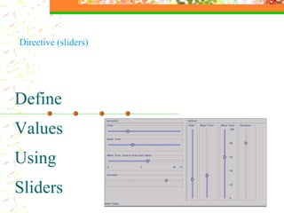 Define Values Using Sliders Directive (sliders) 