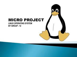 LINUX OPERATING SYSTEM
BY GROUP - 12
 