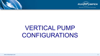 www.ruhrpumpen.com 6
VERTICAL PUMP
CONFIGURATIONS
 