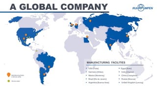 A GLOBAL COMPANY
MANUFACTURING FACILITIES
 USA [Tulsa]
 Germany [Witten]
 Mexico [Monterrey]
 Brazil [Rio de Janeiro]
 Argentina [Buenos Aires]
 Egypt [Suez]
 India [Chennai]
 China [Changzhou]
 Russia [Moscow]
 United Kingdom [Lancing]
Manufacturing facility
& Service center
Service center
 