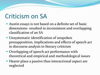 pragmatics speech act theory promises, felicity conditions | PPTX