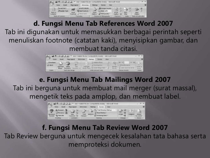 Fungsi Icon Microsoft word 2007