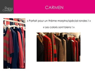 CARMEN


« Parfait pour un thème morpho/spécial rondes ! »

            « Les coloris sont biens ! »
 