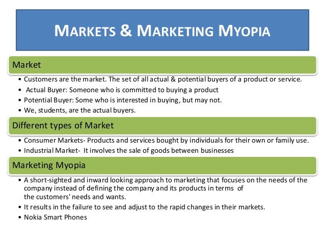 marketing myopia examples