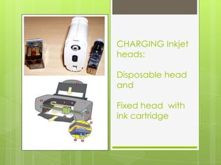CHARGING Inkjet
heads:

Disposable head
and

Fixed head with
ink cartridge
 
