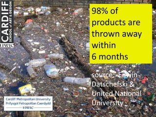 98% of
products are
thrown away
within
6 months
source: Edwin
Datschefski &
United National
University
 