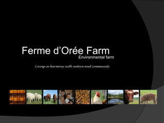 Ferme d’Orée FarmEnvironmental farm
Living in harmony with nature and community
 