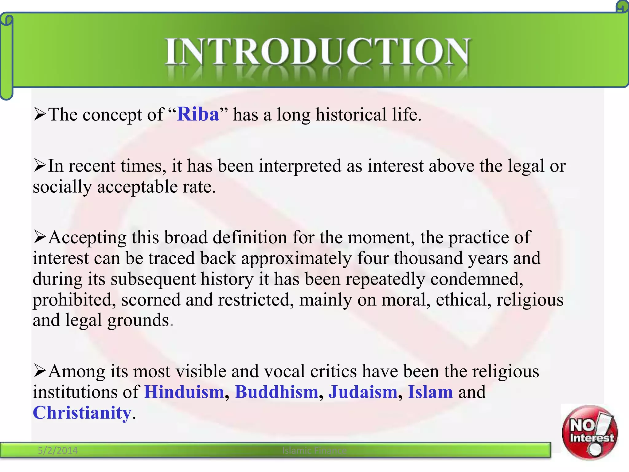 Interest Rida Haram Prohibition of Interest(Riba) in different religions | PPTX