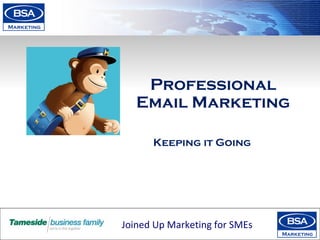Professional
   Email Marketing

      Keeping it Going




Joined Up Marketing for SMEs
 