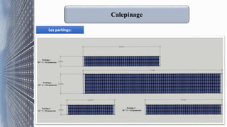 Calepinage
Les parkings:
 