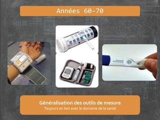 Années 60-70
Généralisation des outils de mesure
Toujours en lien avec le domaine de la santé
 