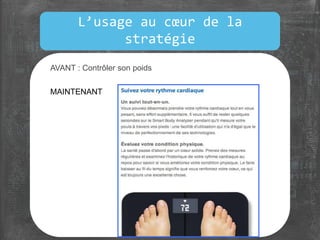 AVANT : Contrôler son poids
MAINTENANT
L’usage au cœur de la
stratégie
 