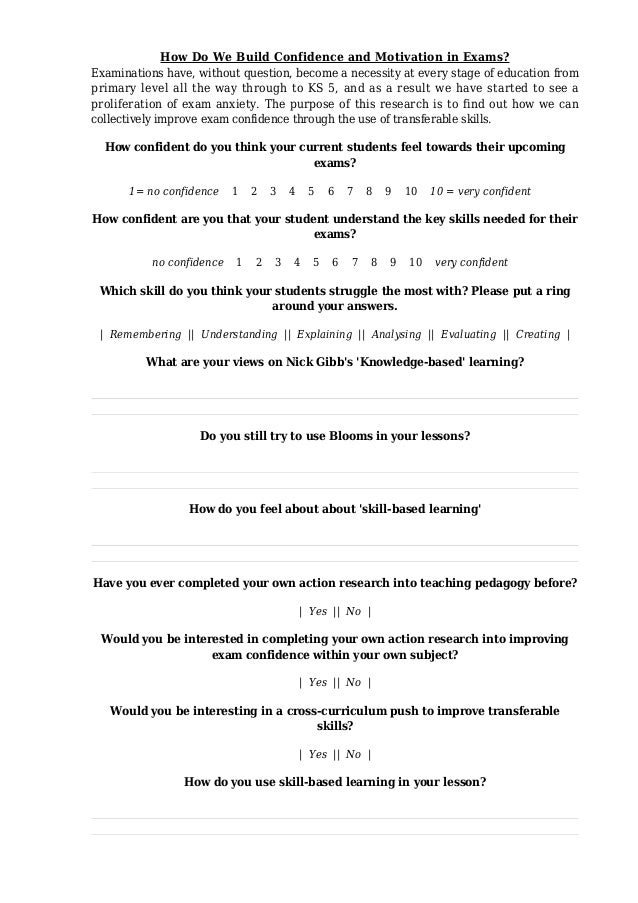 Presentation questionnaire