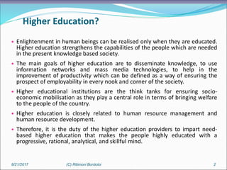 Higher Education: Challenges and Prospects | PPT