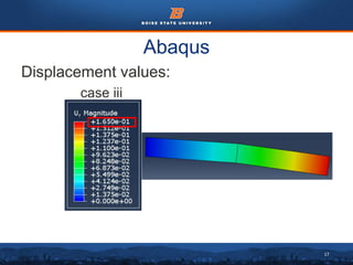 17
Abaqus
Displacement values:
case iii
 