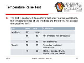 Temperature Rise Test Formula TRANSFORMERS | PPTX