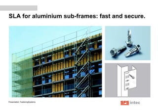 SLA for aluminium sub-frames: fast and secure.
Presentation: FasteningSystems
 