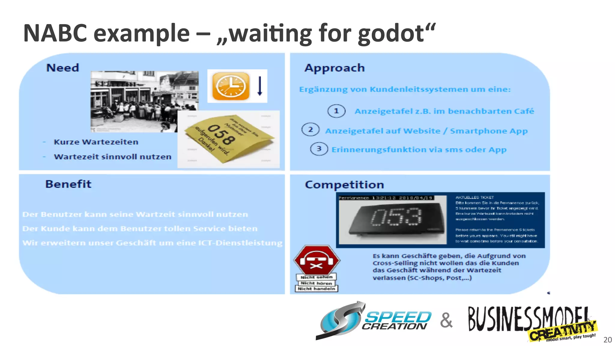 NABC	
  example	
  –	
  „wai4ng	
  for	
  godot“	
  




                                                   &
                                                       20	
  
 