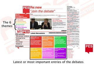 The 6
themes




         Latest or most important entries of the debates
 