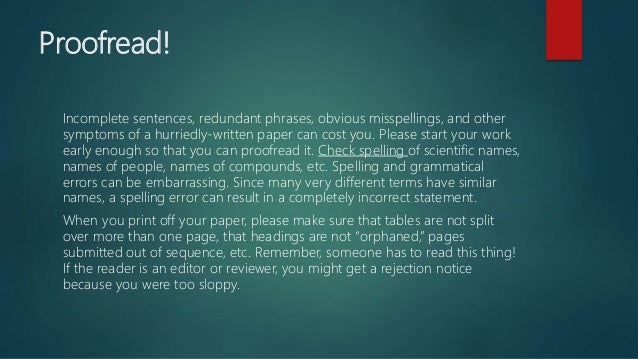 General form of a research paper