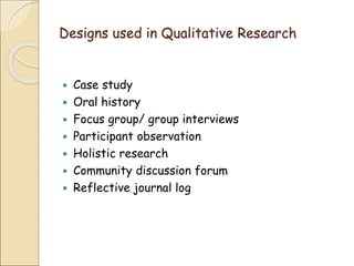 Presentation research design