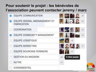 Pour soutenir le projet : les bénévoles de
l’association peuvent contacter jeremy / marc
 