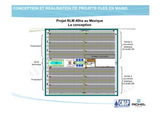 CONCEPTION ET REALISATION DE PROJETS CLES EN MAINS


                  Projet RLM 40ha au Mexique
                         La conception
 