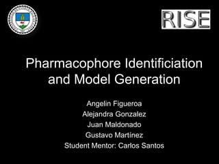 Pharmacophore Identificiation
and Model Generation
Angelin Figueroa
Alejandra Gonzalez
Juan Maldonado
Gustavo Martínez
Student Mentor: Carlos Santos
 