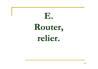 108
E.
Router,
relier.
 
