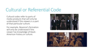 Cutural Code Roland Barthes Theory | PPTX