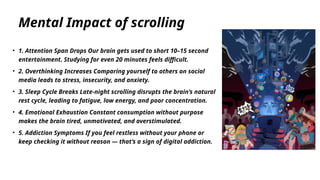 Presentation about endless scrolling and side negative impact | PPTX