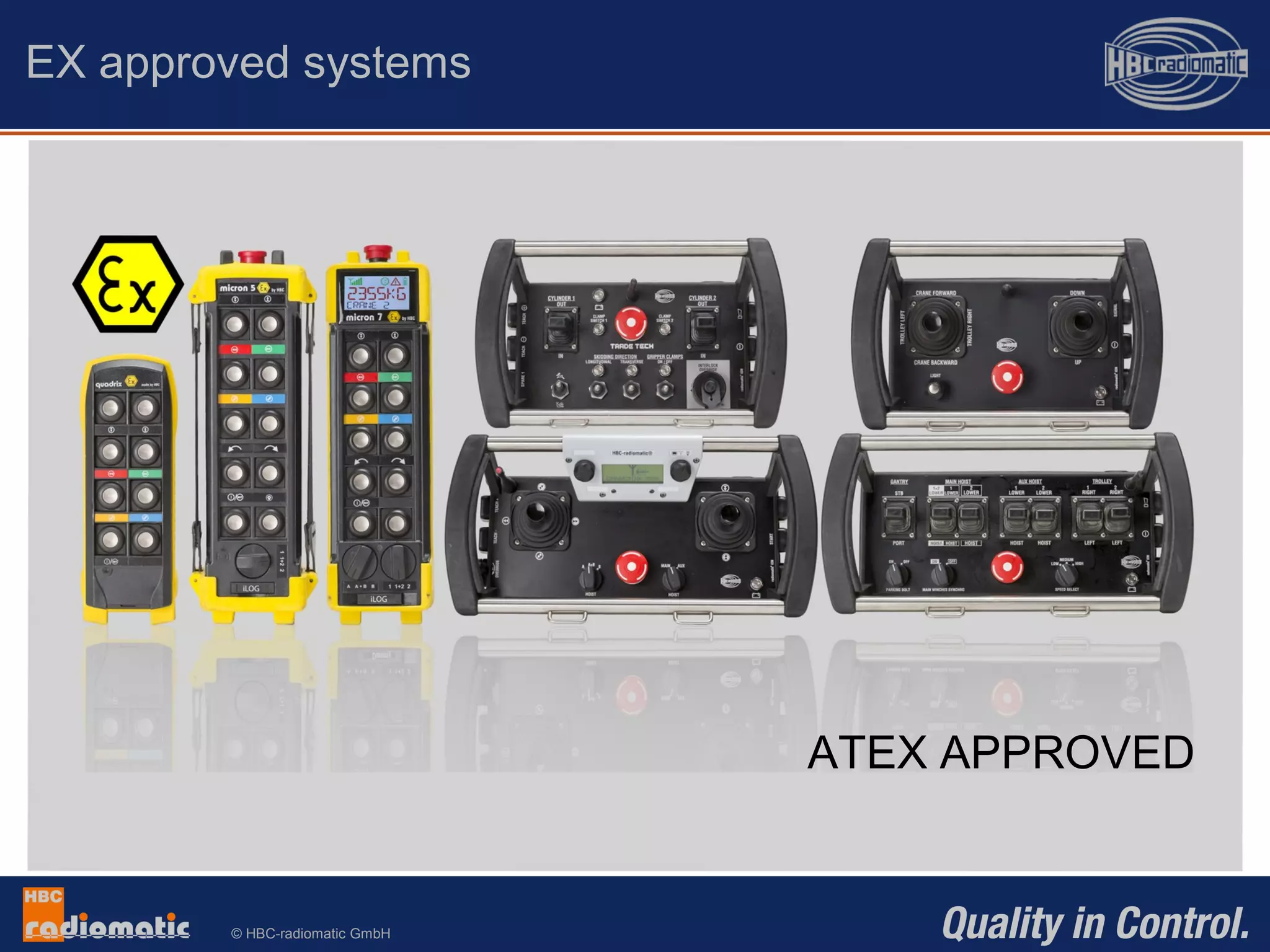 © HBC-radiomatic GmbH
EX approved systems
ATEX
ATEX APPROVED
 