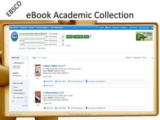 eBook Academic Collection
8/29/2011 Prof. Edith M. Torres 13
 