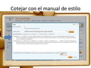 Cotejar con el manual de estilo
8/29/2011 Prof. Edith M. Torres 20
 