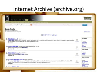 Internet Archive (archive.org)
 