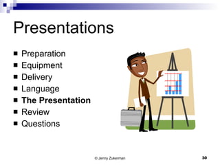 Presentations Preparation Equipment Delivery Language The Presentation Review Questions 