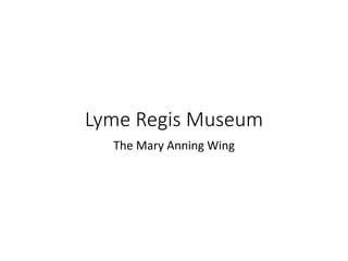 Lyme Regis Museum
The Mary Anning Wing
 