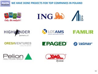 141
WE HAVE DONE PROJECTS FOR TOP COMPANIES IN POLAND
 